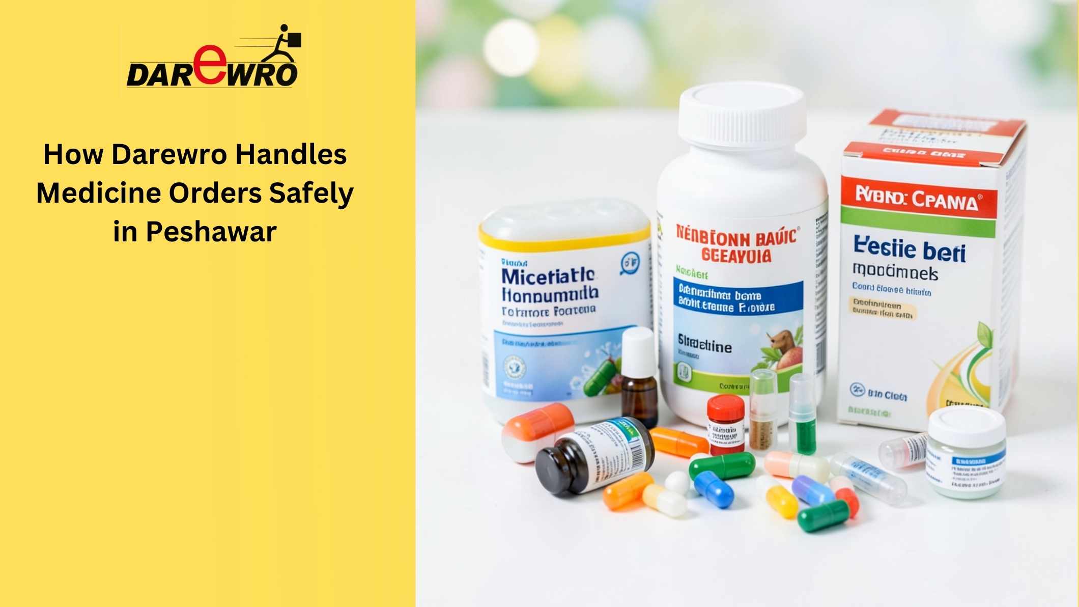 Safe medicine delivery in Peshawar through Darewro App with orders handled by verified local pharmacies