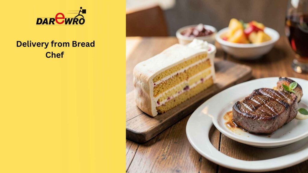 Fresh cakes and restaurant food from Bread Chef being delivered in Peshawar through Darewro delivery service