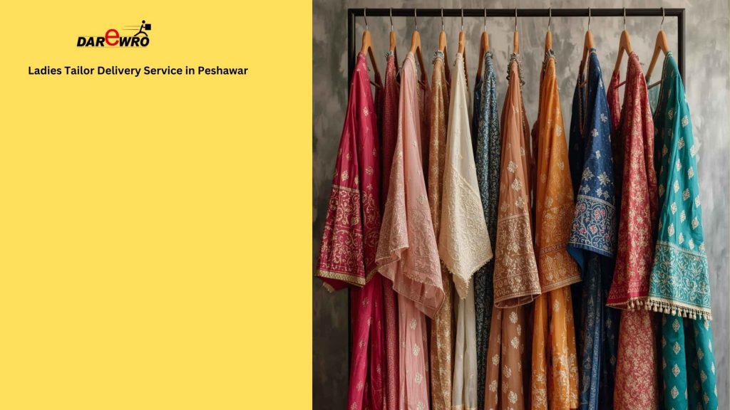 Darewro ladies tailor delivery service in Peshawar safely delivering stitched dresses and bridal outfits to customer doorstep.